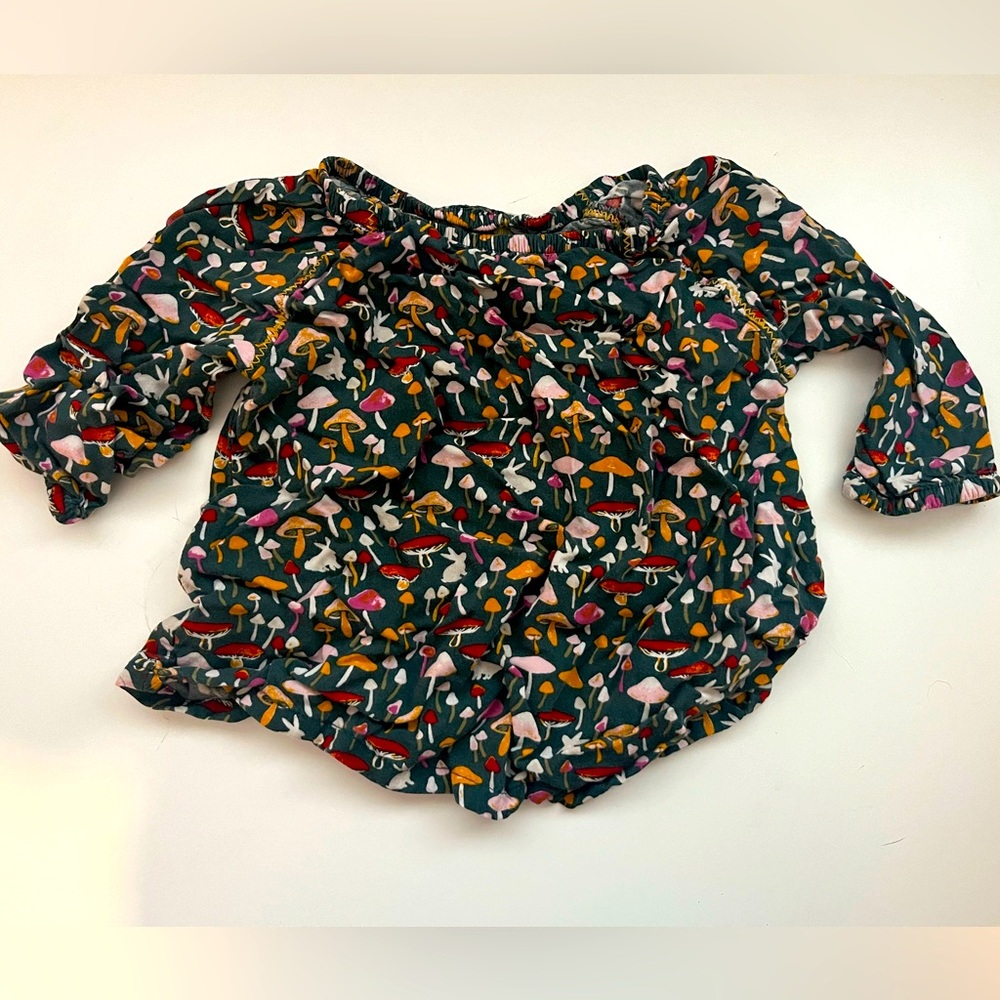 Toddler girls mushroom bunny fall long sleeve shirt
